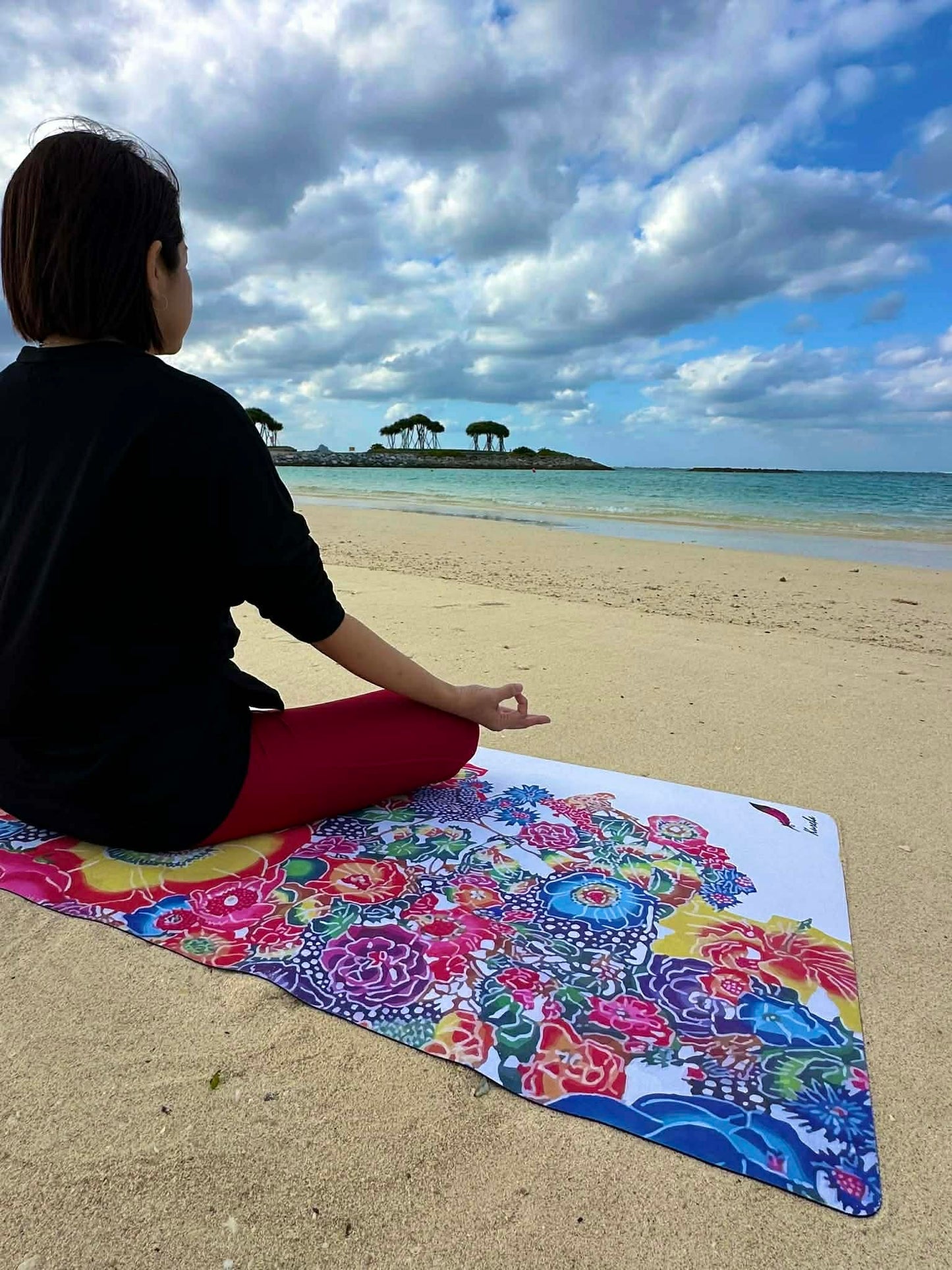 マイクロファイバー紅型ヨガマット